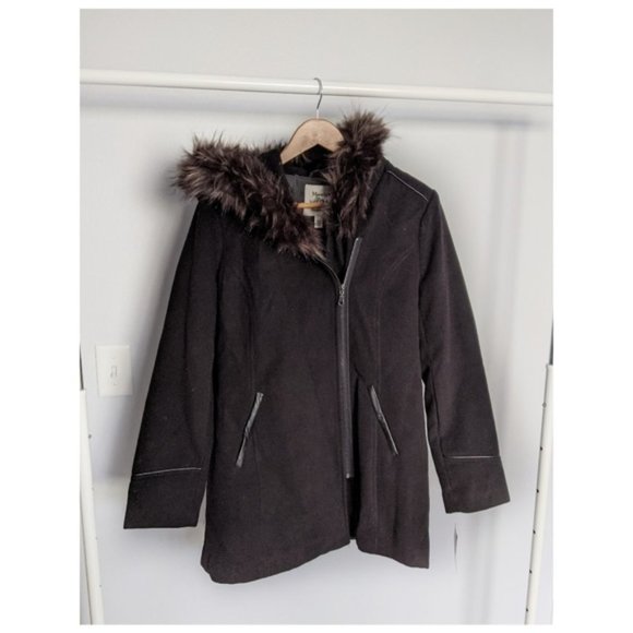 Maralyn & Me Jackets & Blazers - Maralyn & Me Black Faux Fur Hooded Jacket